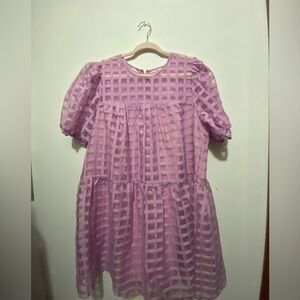 Lavender puff sleeve dress